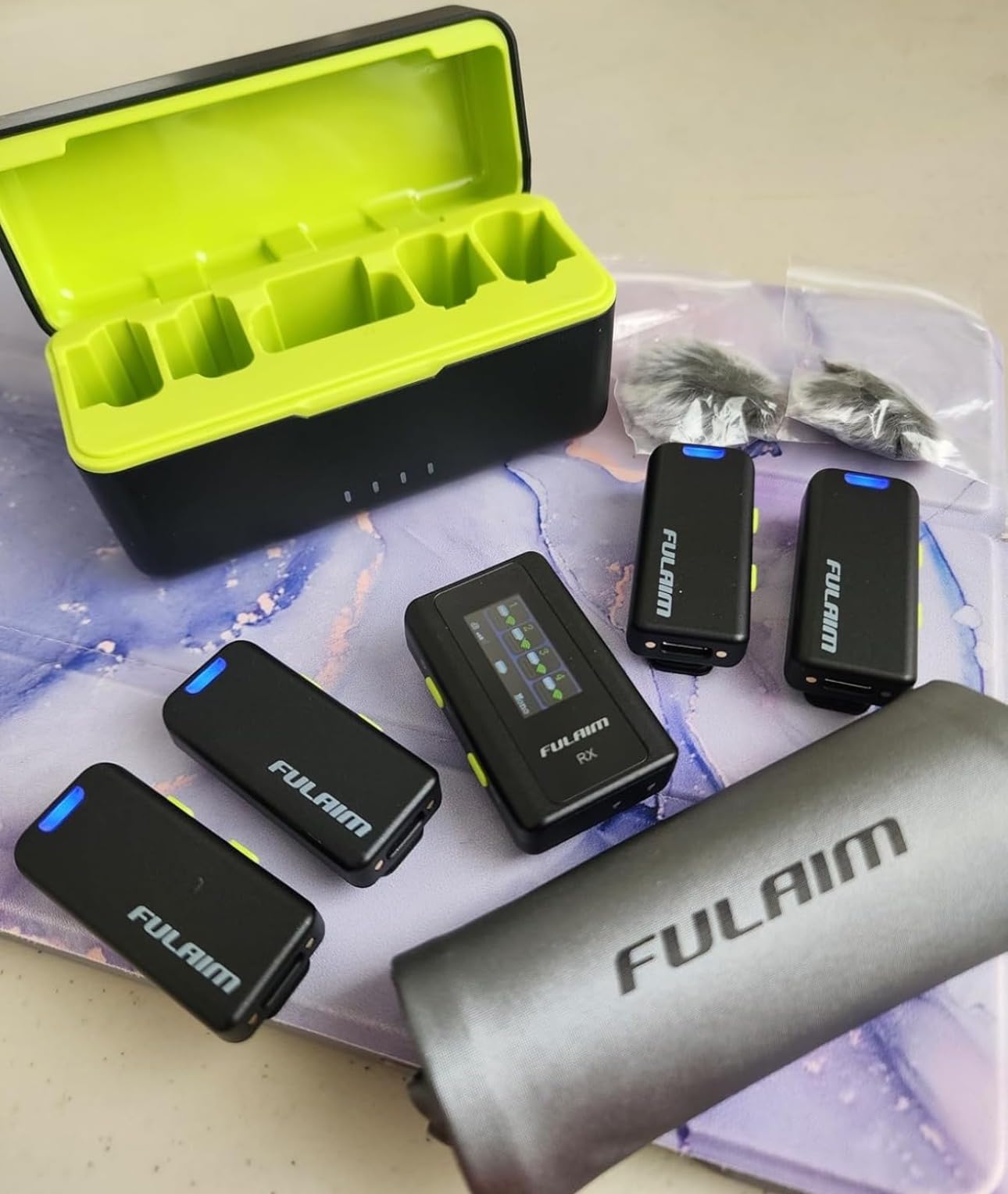 FULAIM X6 Pro Wireless Lavalier Microphones with 4 Transmitter with Charging Case for iPhone, iPad, Android, Camera, Lapel Mic with 48KHz 24Bit, Noise Cancellation for Video Recording, Vlog customer photo 1