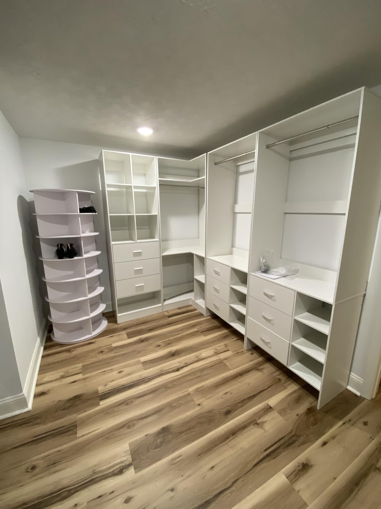 Homieasy Closet System Organizer with 3 Drawers and Partition Storage, Freestanding Wardrobe Organizer Modular with Shoe Shelf, Expandable for Walk-in or Reach-in Closets, White customer photo 1