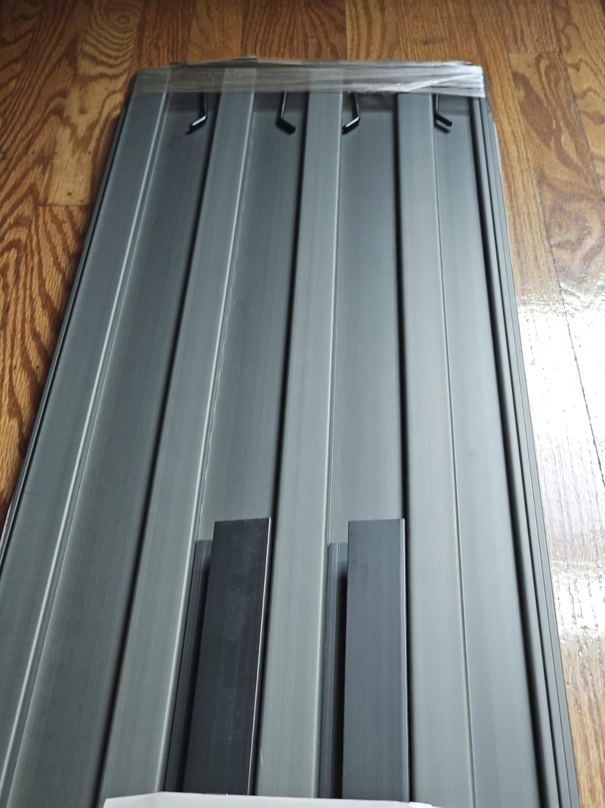 SlatWall Paneling 4x8 FT, PVC Slat Wall Panels with 16 Hooks Heavy-Duty Garage Organization System, Slatwall Pegboard Suitable for Home、Garage、Shop Wall Display & Organization (Black) customer photo 1