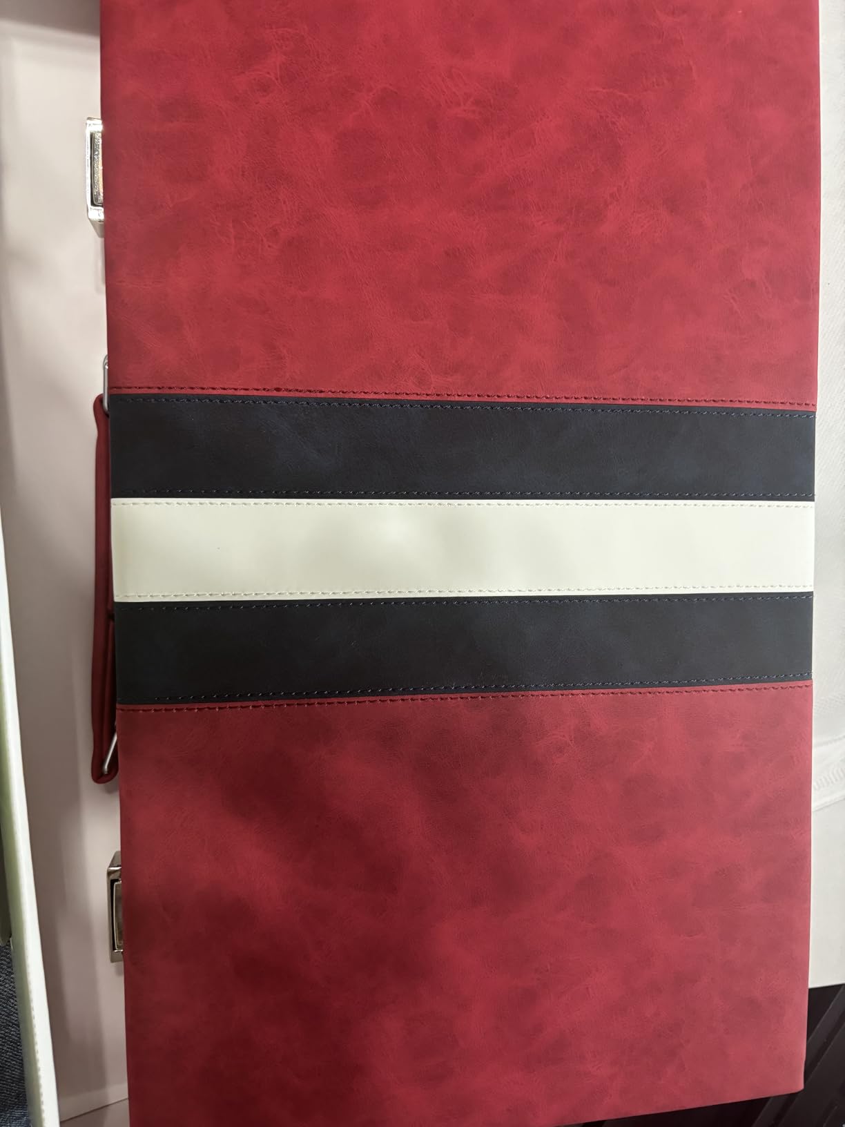 15inch Backgammon Sets for Adults, Classic Board Game with Folding Leather Backgammon Case, Faux Leather Exterior and Velvet Interior, Portable Travel Game Set (Blue) customer photo 2