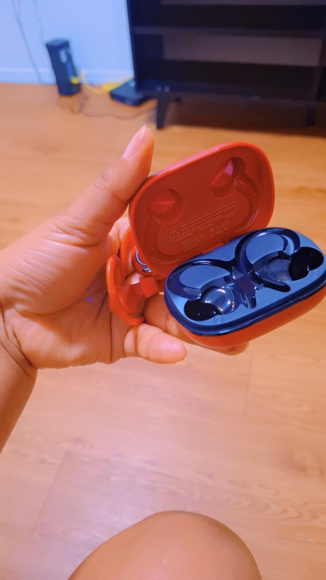 Jesebang Wireless Earbuds Bluetooth 5.4 Headphones Sport, 2025 Wireless Earphones with Earhooks, HiFi Stereo Deep Bass with ENC Mic, 40H Dual LED Display, IP7 Waterproof Ear Bud for Small Ear, Red customer photo 1