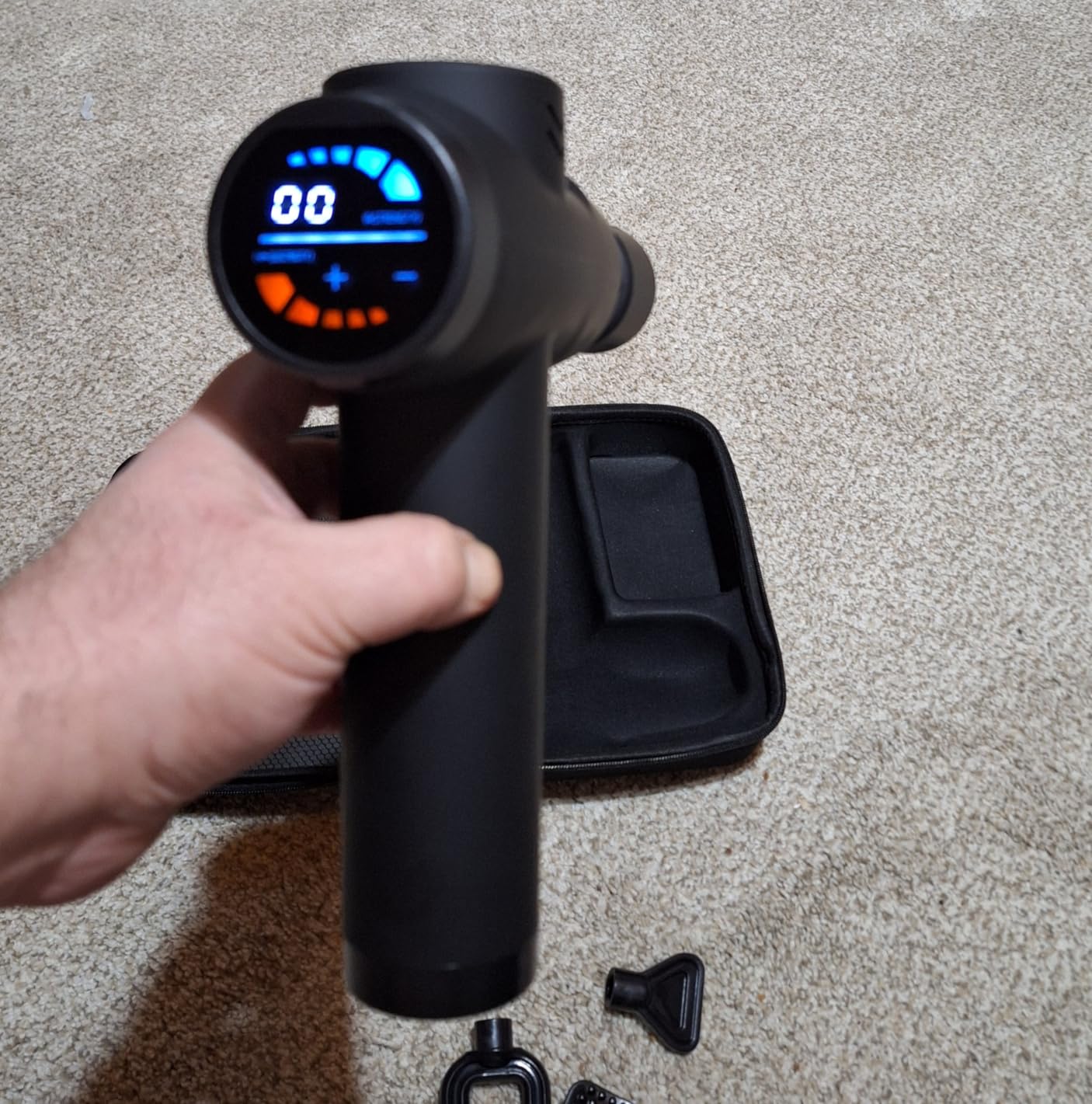 AERLANG Massage Gun with Heat and Cold,Deep Tissue Massage Gun, Back and Neck Massager for Pain Relief,Muscle Percussion Massager,Handheld Messager with 7Heads&Silent Birthday Gifts for him customer photo 1