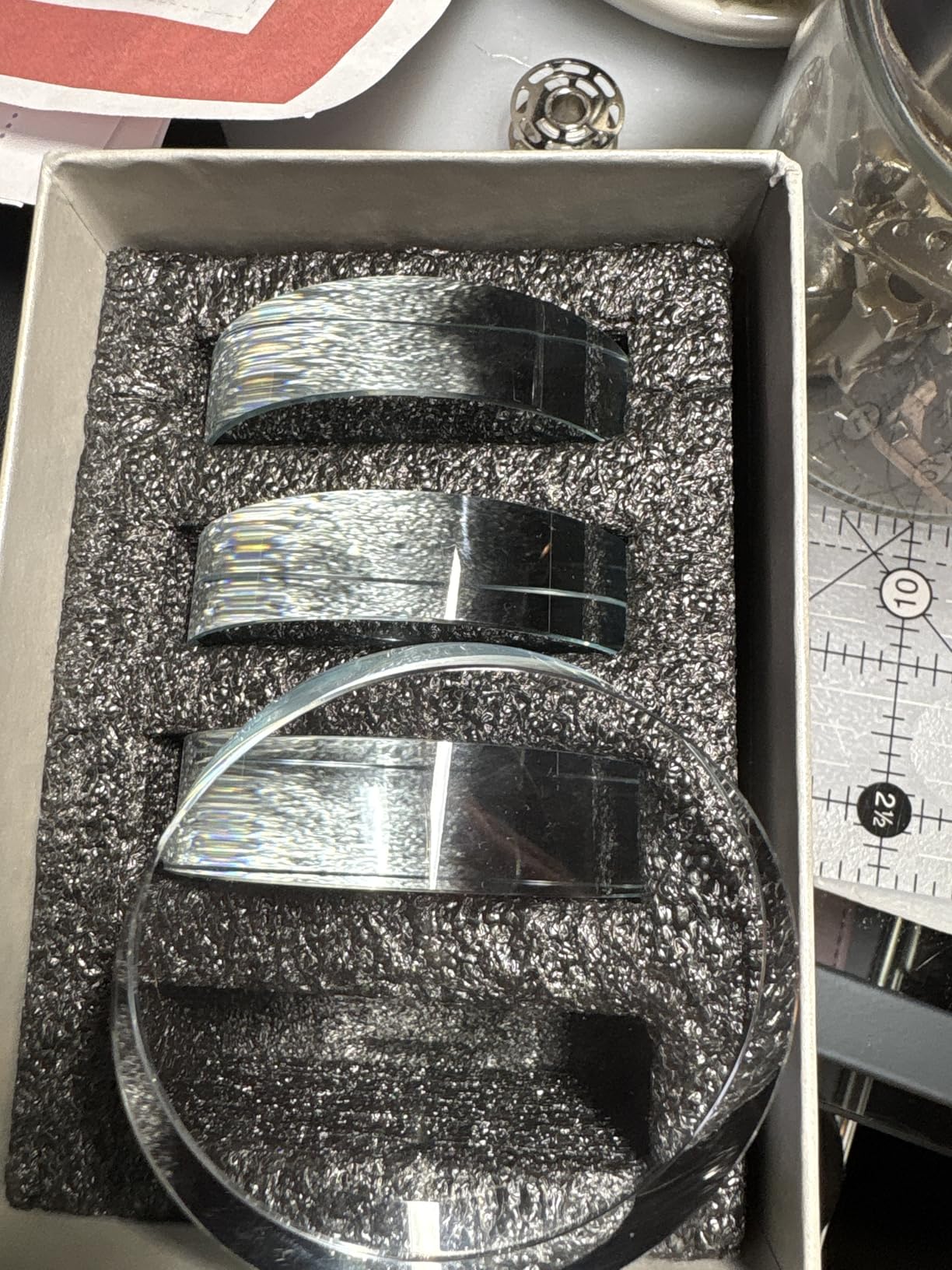 LONGWIN 4Pcs Glass Pattern Weights for Sewing, Fabric Weights for Cloth Dressmaking Sample Cutting Paper Weight Accessories customer photo 2