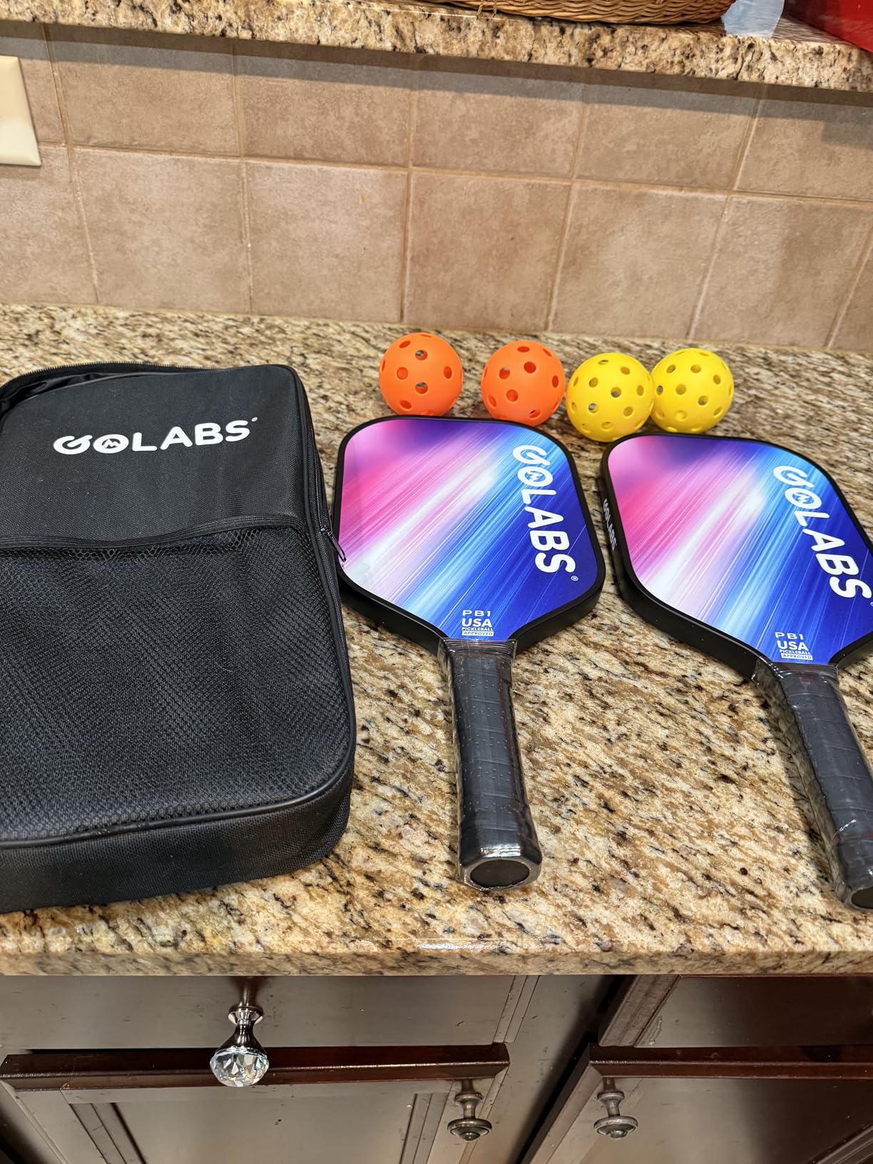 Golabs PB1 Pickleball Paddles Set of 2, Durable Fiberglass Surface& 16mm STR-Core Power Polymer Core, USAPA Approved, 8oz Lightweight & Comfort Anti-Slip Elongated Grip for Increased Power and Spin customer photo 2