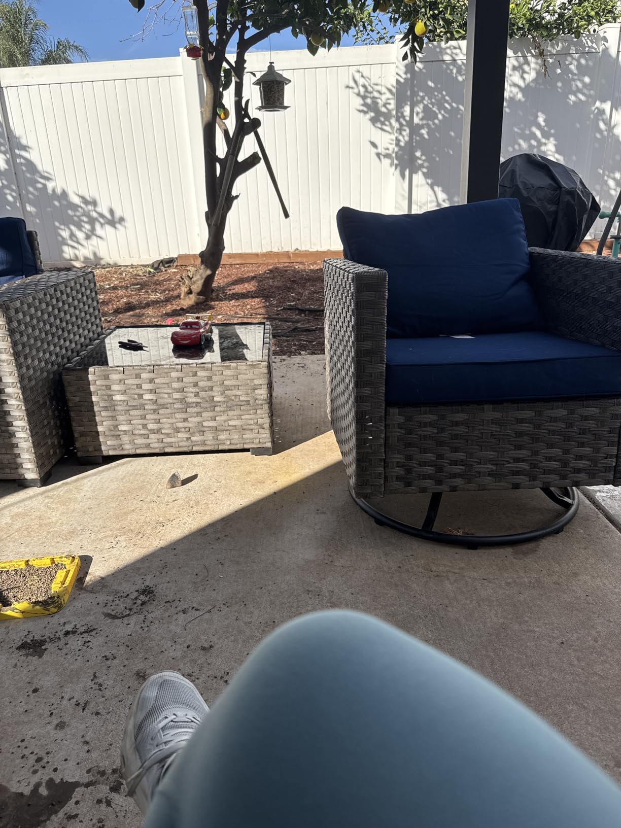 ovios 10 Pieces Patio Furniture Set, Outdoor Wicker Sectional Sofa with 42