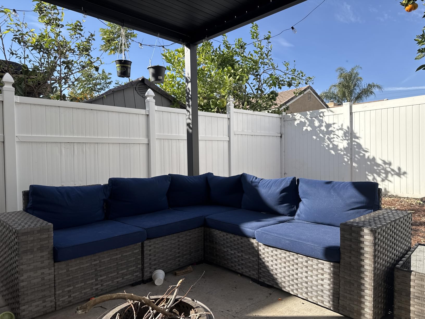 ovios 10 Pieces Patio Furniture Set, Outdoor Wicker Sectional Sofa with 42