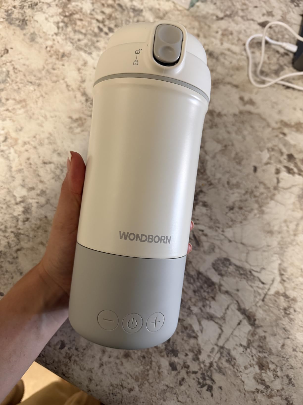 Portable Bottle Warmer for Travel, Dishwasher Safe, 3X Faster & Even Heating, 8 Feeds per Charge, 17oz, 1°F Precise Adjust, Thaw, Keep Warm, Use While Charging, for Breastmilk & Formula customer photo 1