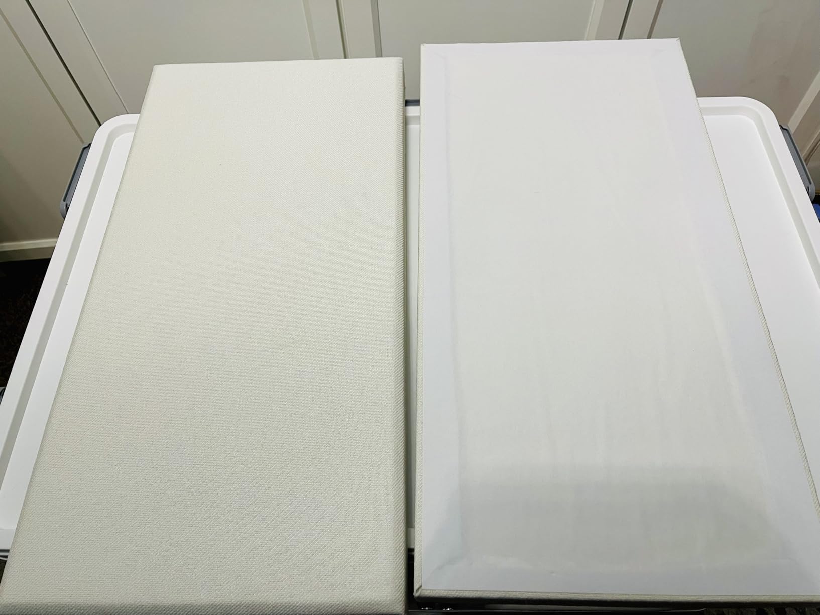 4 Pack High-Density Core with Fabric Cover Acoustic Panels - 24×12×2 In Self-Adhesive Soundproofing and Sound-Absorbing Wall Panels for Echo Reduction in Studio, Theater, or Recording (Cocoa Beige) customer photo 1