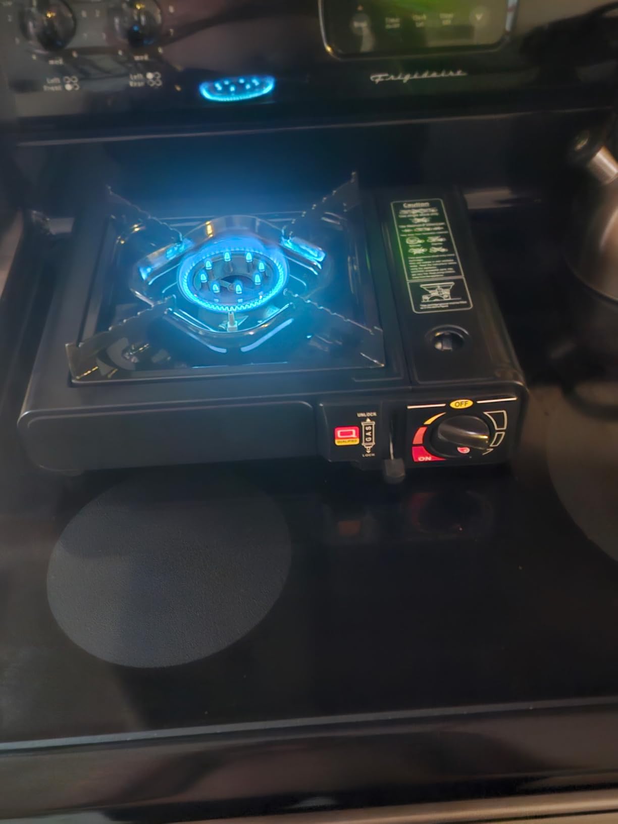 SHINESTAR Dual Fuel Camping Stove with Butane & Propane Compatibility, Portable Stove for Outdoor Cooking, Propane Adapter Hose, Wind Guard and Carrying Case Included (Fuel Not Included) customer photo 1