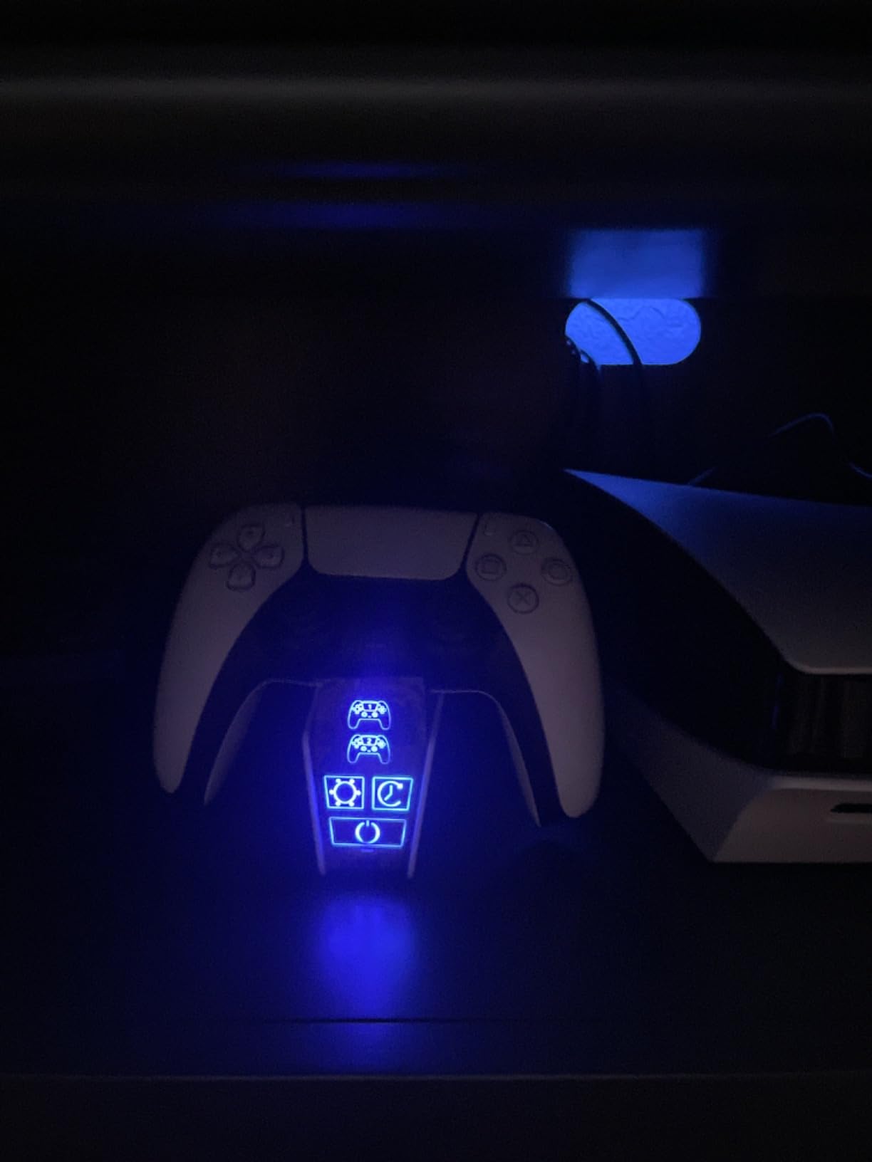 PS5/PS5 Slim/Pro Stand with Adjustable Cooling Fan, PS5 Cooling Stand for PS5/PS5 Slim/Pro, PS5 Cooling Station with Dual Controller Chargers and RGB Light Vita Protectors Skins customer photo 2