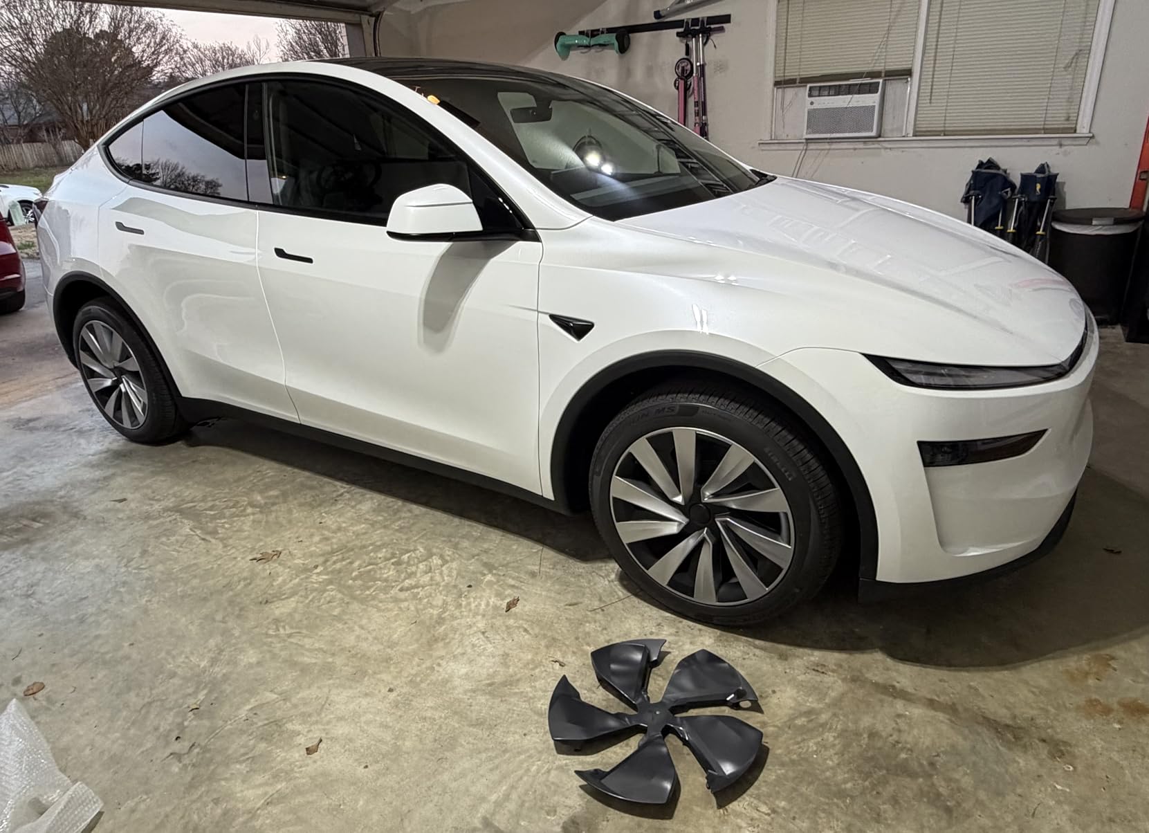 4Pcs Wheel Covers for Tesla Model Y Juniper 19 Inch Juniper Wheel Hubcaps Spiral Style Aero Wheel Protector Juniper Accessories Black&Silver(For a free T-shaped sign, please contact customer service.) customer photo 1