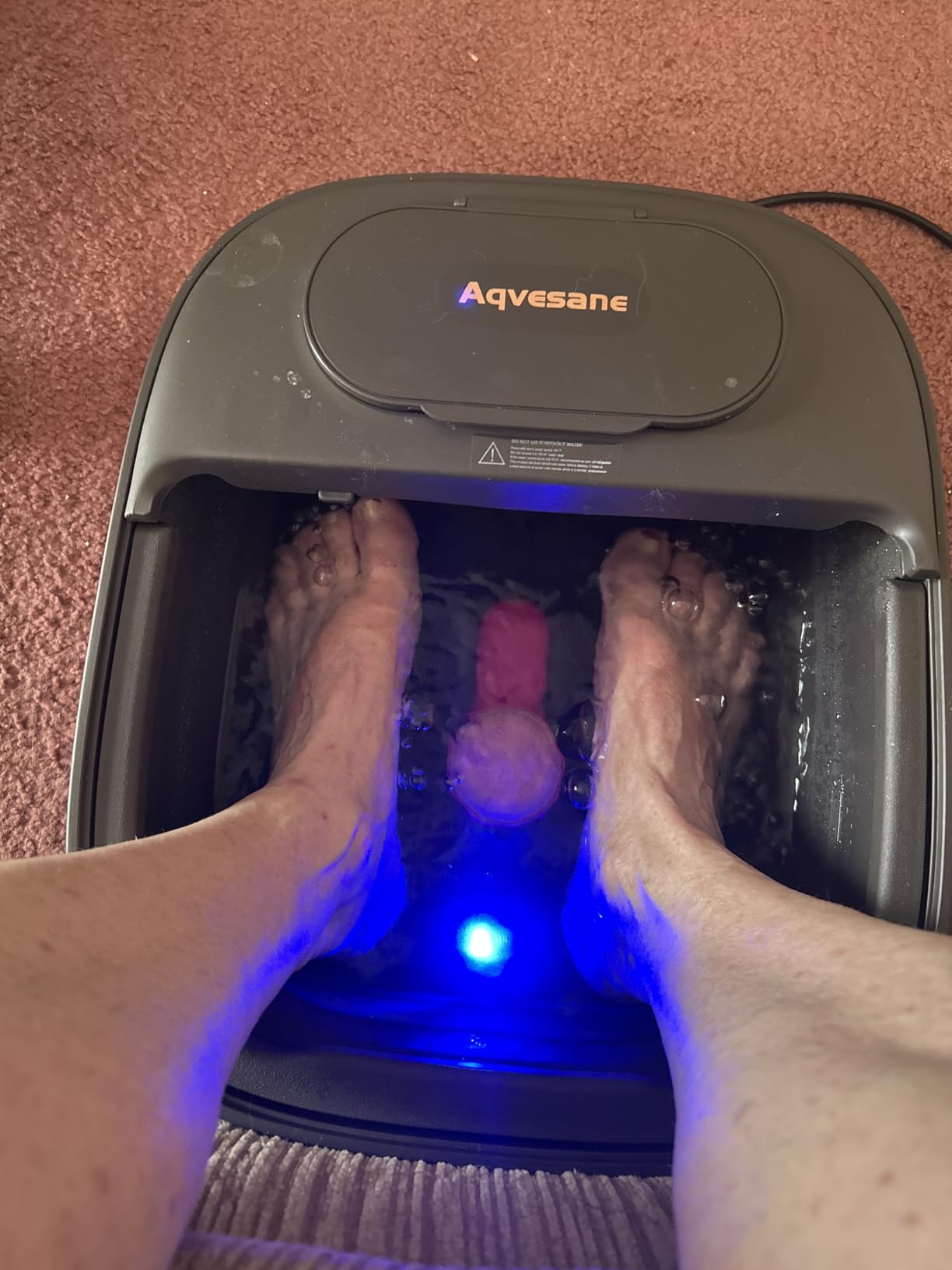 Collapsible Foot Bath, Foot Spa Bath Massager with Heat, Bubble, Remote Control, Temperature Control, 3 Pedicure Attachments, Feet Soaking Tub for Stress Relief customer photo 1