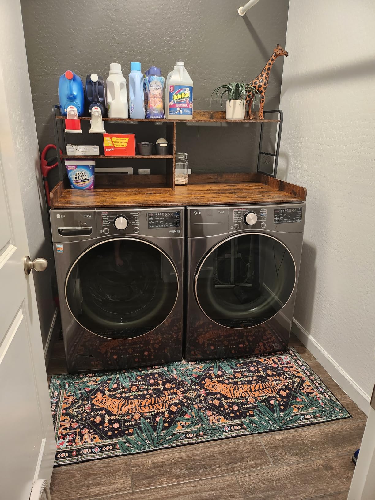 HavenlyYouth Washer and Dryer Countertop with Shelves, 54