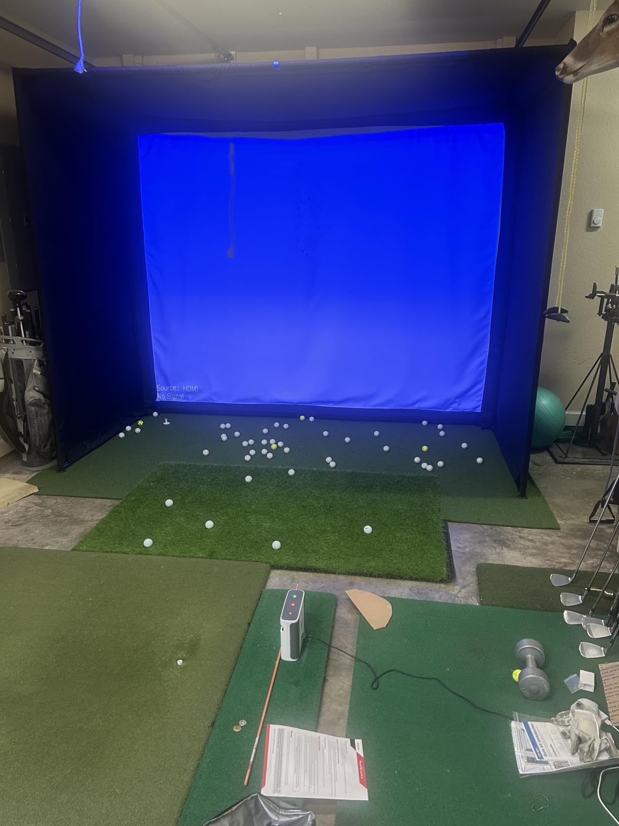 Golf Simulator Enclosure 10 x 8 ft with Upgraded Dual-Layer Impact Screen Kit, HD Projection Surface, Thick Foam Edge Padding, Safety Side Nets for Indoor Home Garage Golf Cage Practice Training customer photo 1