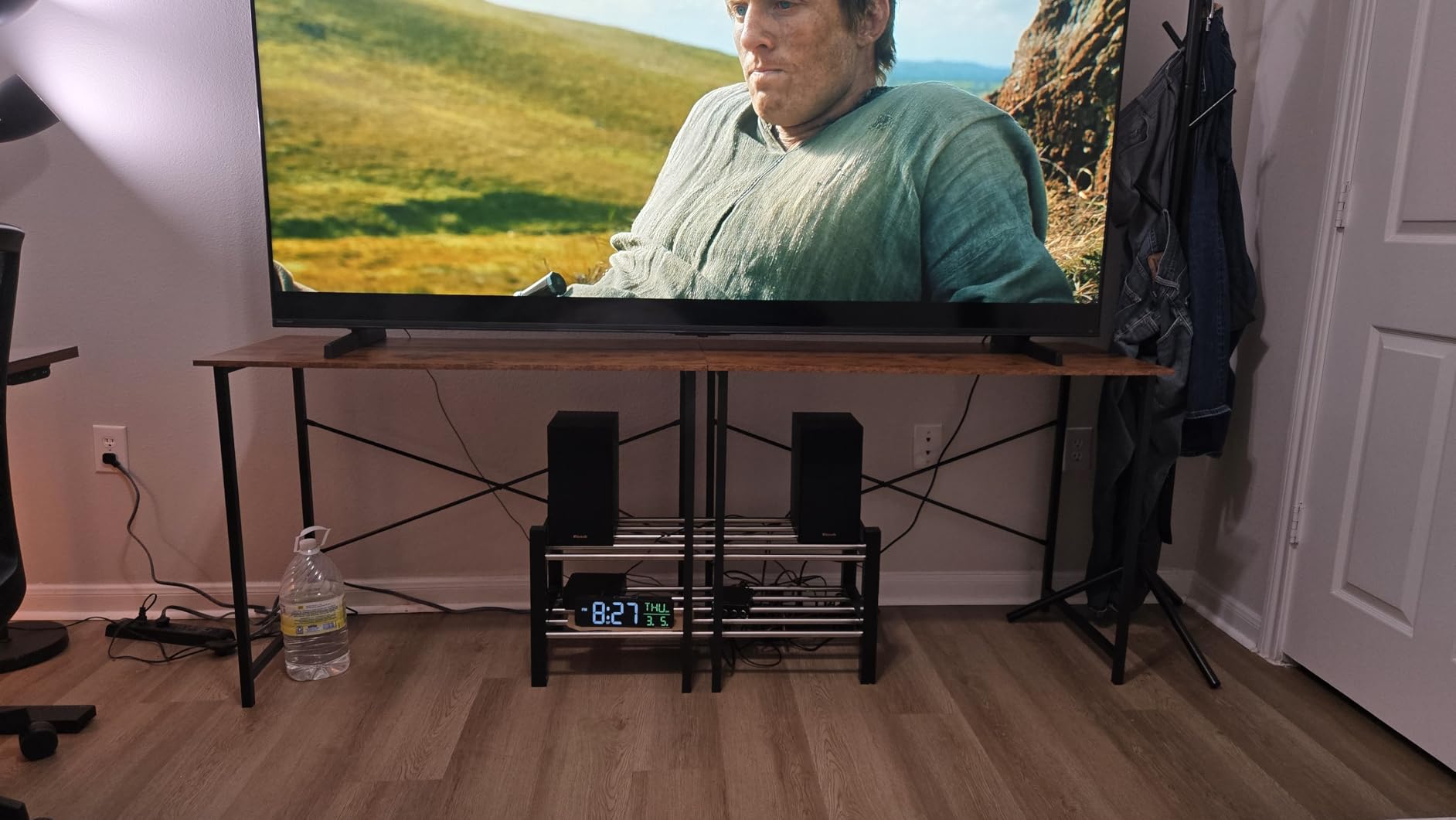 DUMOS 32 in Small Computer Desk for Home Office, Modern Study Work Table Simple Style for Bedroom, Writing Desks with X-Shaped Reinforcement, Rust customer photo 2