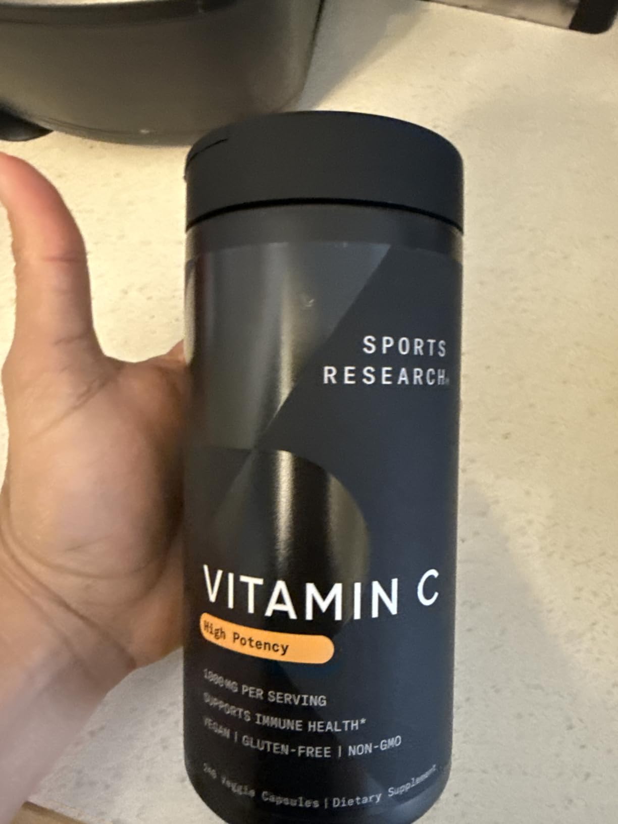 Sports Research High Potency Liposomal Vitamin C Supplement 1000 mg - Certified Vegan, Non-GMO, Gluten Free | Antioxidant & Immune Support | Ascorbic Acid Vitamin C | 180 Liquid Veggie Capsules customer photo 2