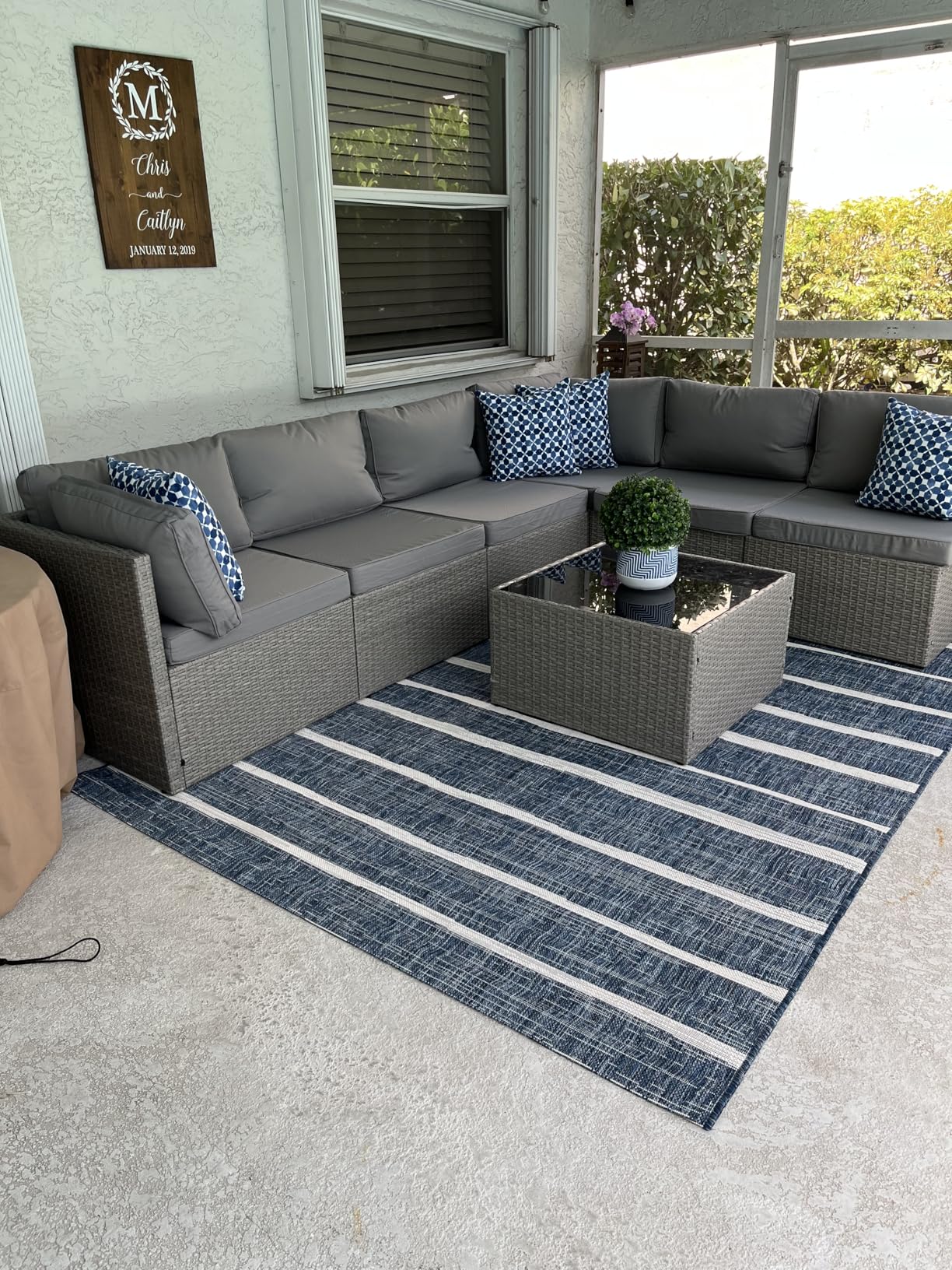 Pamapic 7-Piece Outdoor Sectional Furniture Set, All-Weather Wicker Patio Sofa with Washable Cushions, Gray Waterproof Rattan Conversation Set for Backyard, Poolside, Garden (Gray Cushions) customer photo 2