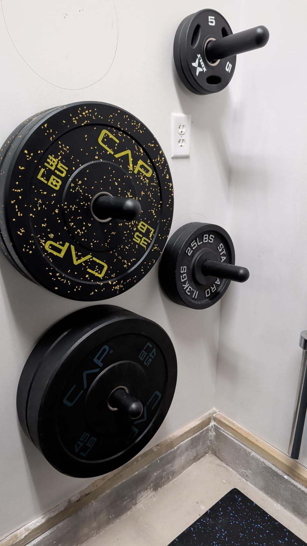 Wall Mounted Weight Plate Holder for 2