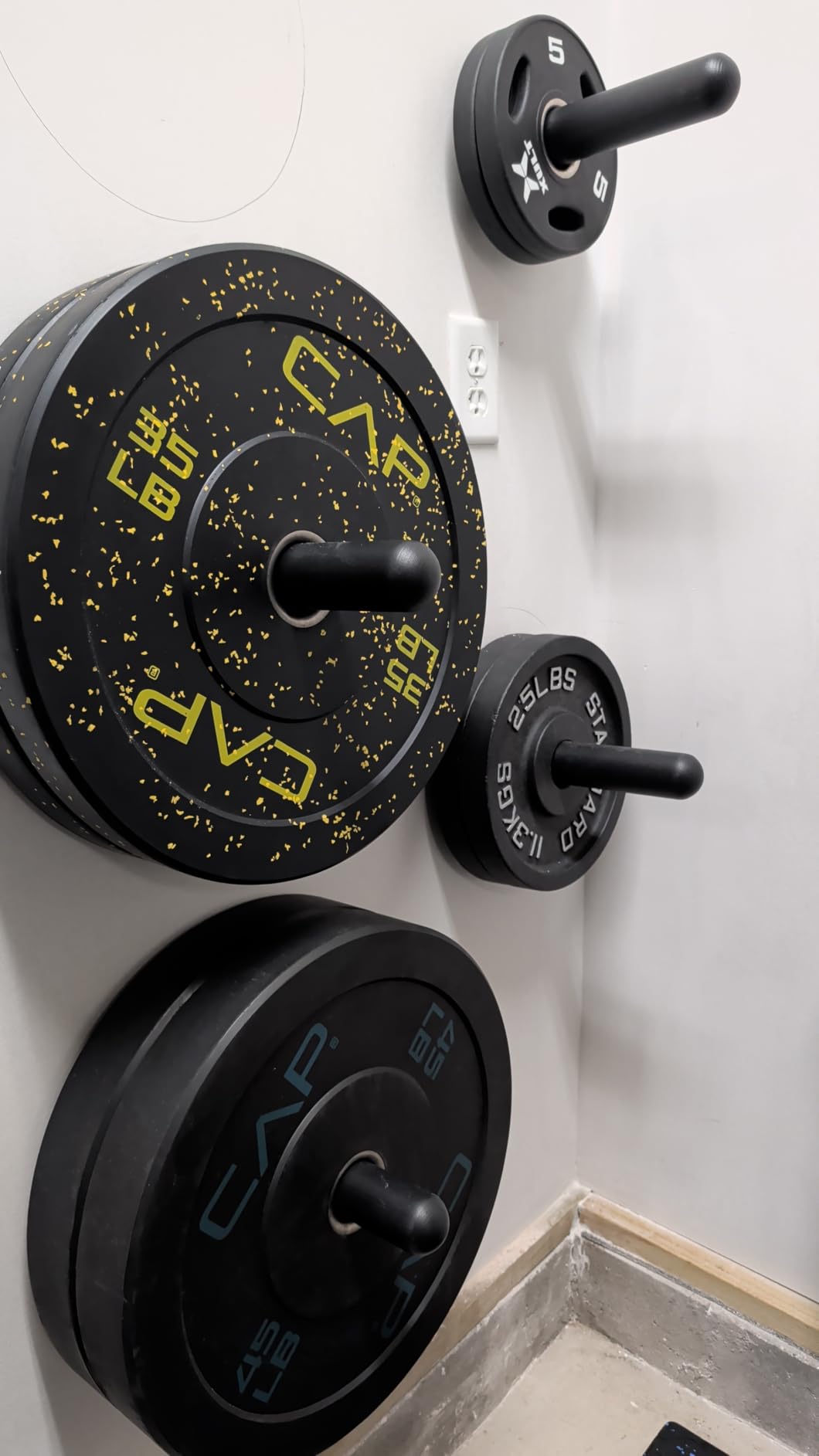 Wall Mounted Weight Plate Holder for 2