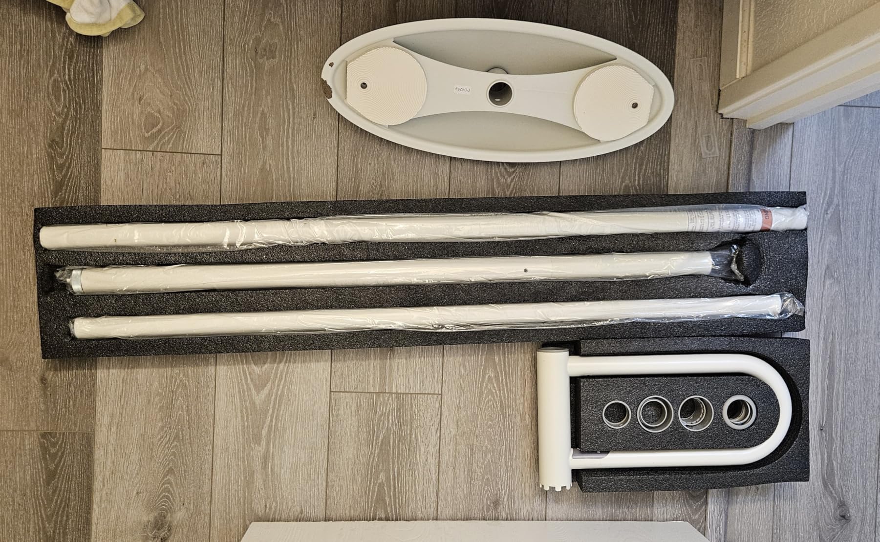 HEALTHCRAFT uPole with Pivot Bar (7-10 Feet) Transfer Pole for Seniors, Floor to Ceiling Grab Bar Tension-Mounted, Toilet Safety Grab Handle for Elderly, Bedroom Support Rail (300 Lb. Capacity) customer photo 1