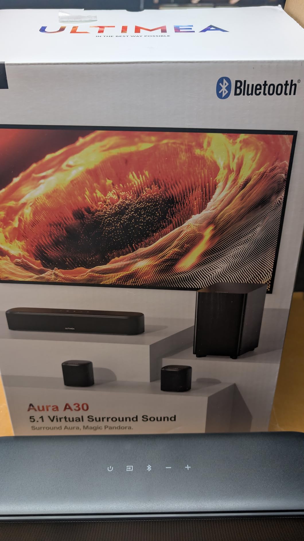 ULTIMEA 5.1ch Sound Bar with Subwoofer, Home Theater Virtual Surround Sound System for TV, Soundbar with App Control, 2 Surround Speakers, Opt/AUX, Peak Power 250W, Aura A30 customer photo 2