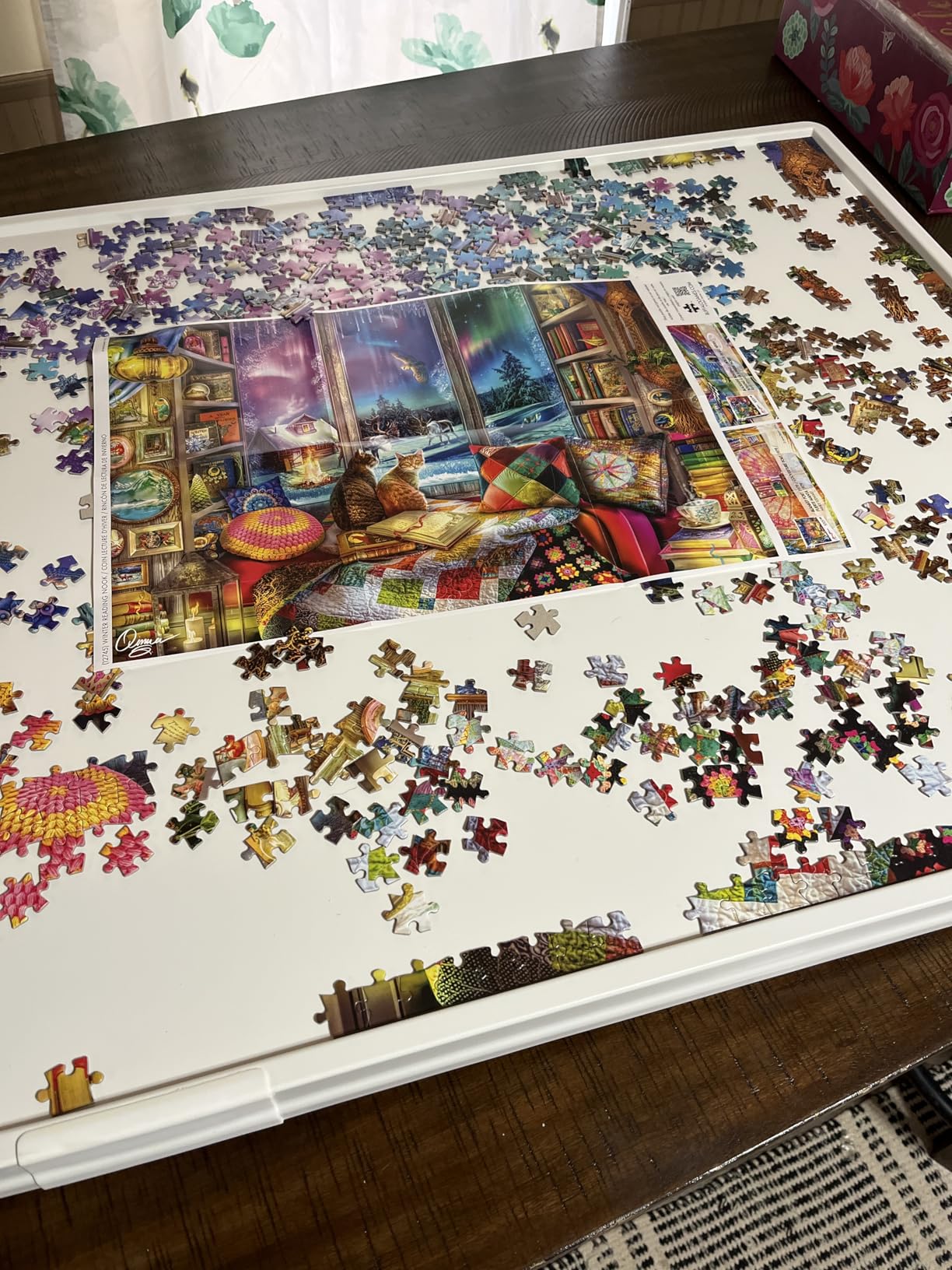 WELGEE 1500 Pieces 2-in-1 Tilting & Rotating Puzzle Board with Drawers and Cover, 35