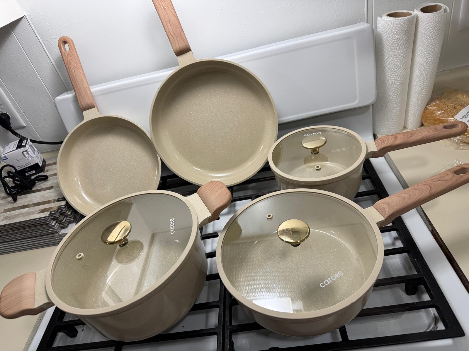 CAROTE 14Pcs Pots and Pans Set Non stick, Ceramic Cookware Set, Non-toxic Kitchen Cooking Set, PFAS and PFOA Free customer photo 2