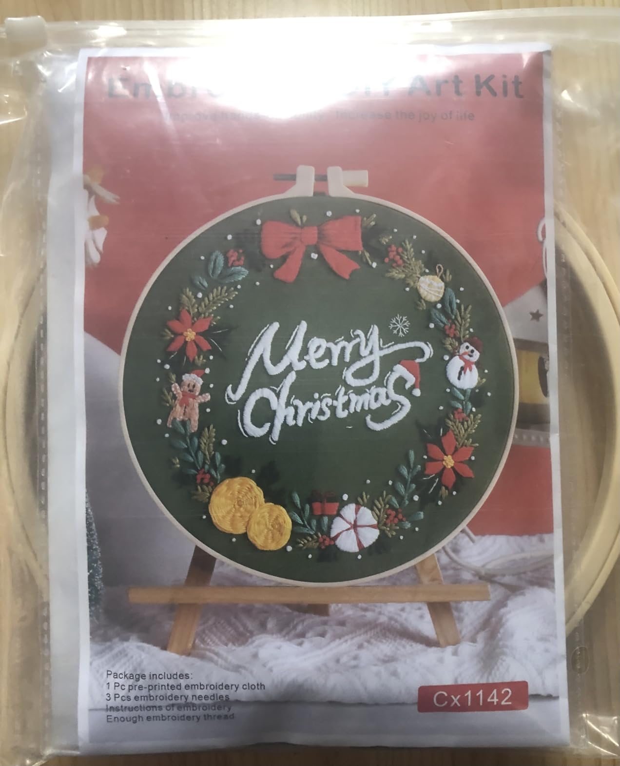 Meyocky Embroidery Kit for Beginners, 4 Pack Starter Embroidery Kits for Adults Learn 31 Stitches, Beginner Embroider Practice Stitches Kit,DIY Hand Craft Needlework Gift customer photo 2