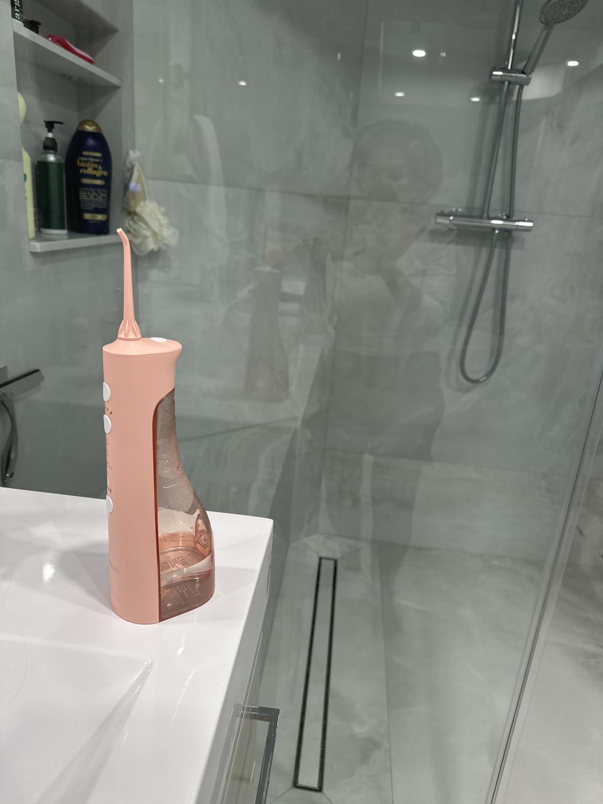 COSLUS C50 Portable Water Flosser for Teeth: 4 Modes & 5 Intensity Levels Professional Electric Dental Pick for Sensitive Gums, Braces & Orthodontic - Cordless for Travel Use, BPA-Free, ADA Accepted customer photo 1