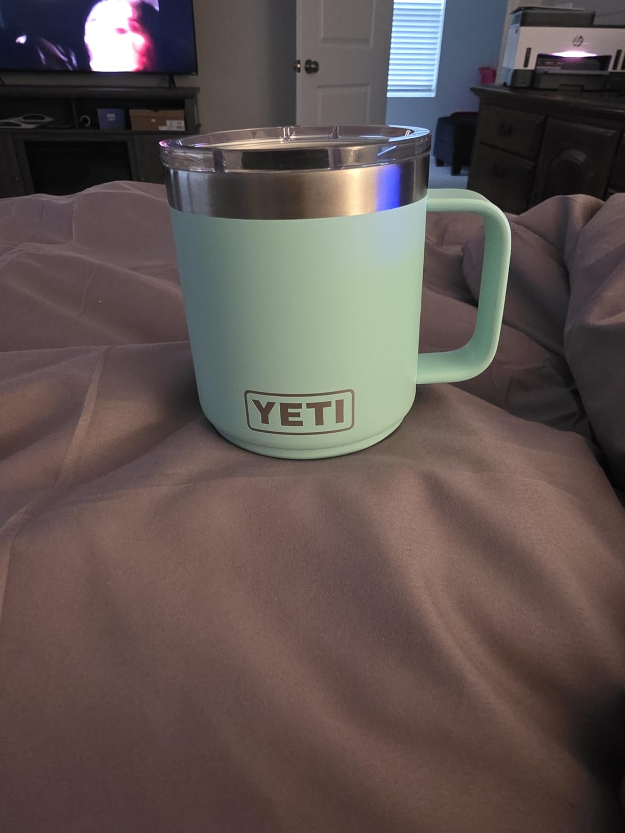 YETI Rambler 10 oz Ceramic Lined Stackable Mug, Vacuum Insulated with MagSlider Lid, Black customer photo 1