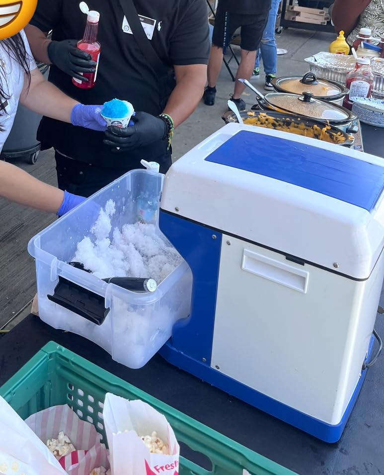 VEVOR Commercial Ice Shaver Crusher, 220lbs/hr Electric Fluffy Ice & Snow Cone Machine, 250W 1500RPM Tabletop Fluffy Shaved-Ice Machine for Parties Events Snack Bar, Home and Commercial Use (White) customer photo 1