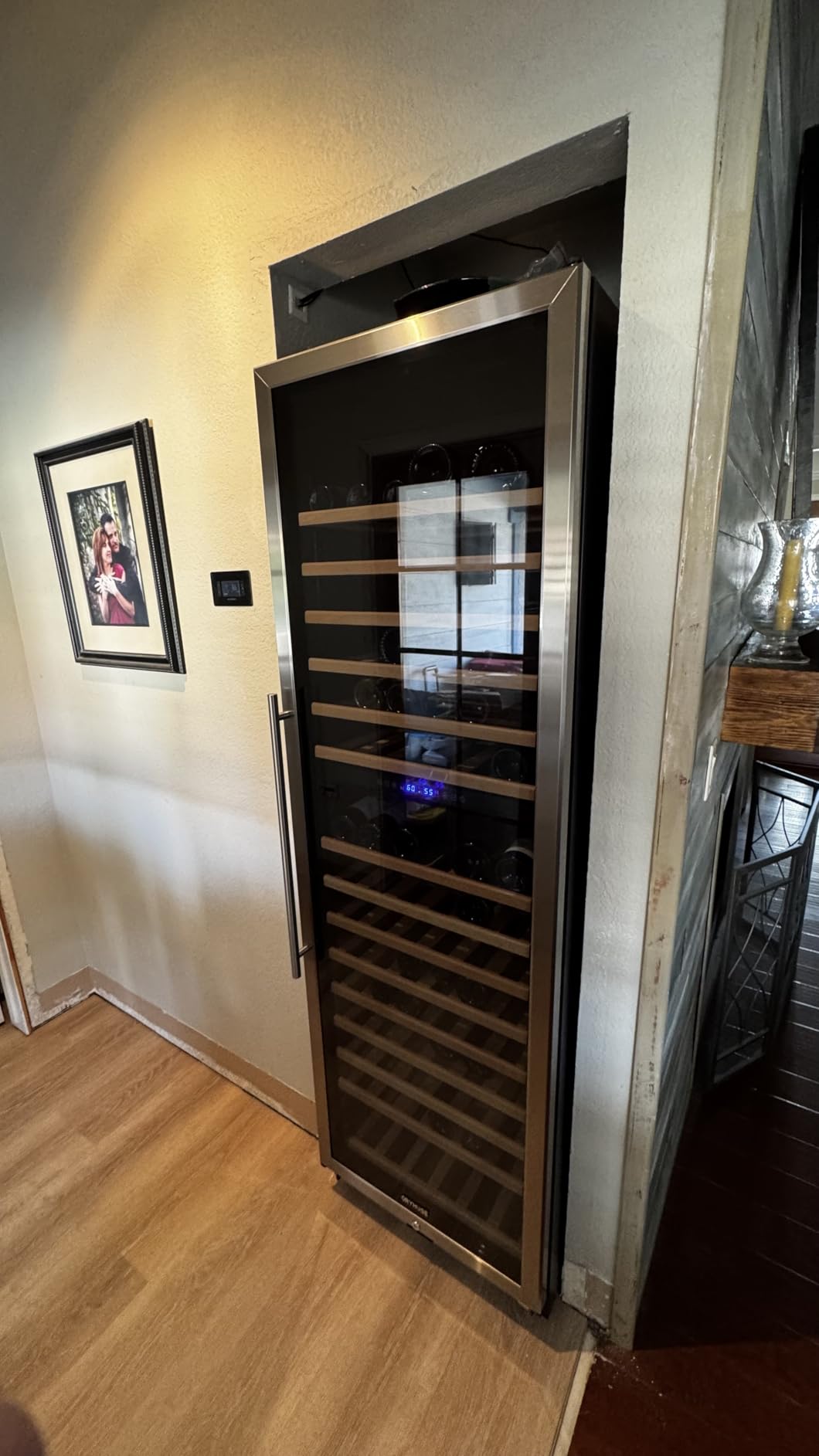 24 Inch Wine Cooler Refrigerator, 46 Bottle Dual Zone Wine Fridge with Stainless Steel Glass Door, Adjustable Shelves, Upgraded Compressor, Built-In Freestanding for Home, Bar, Kitchen customer photo 1