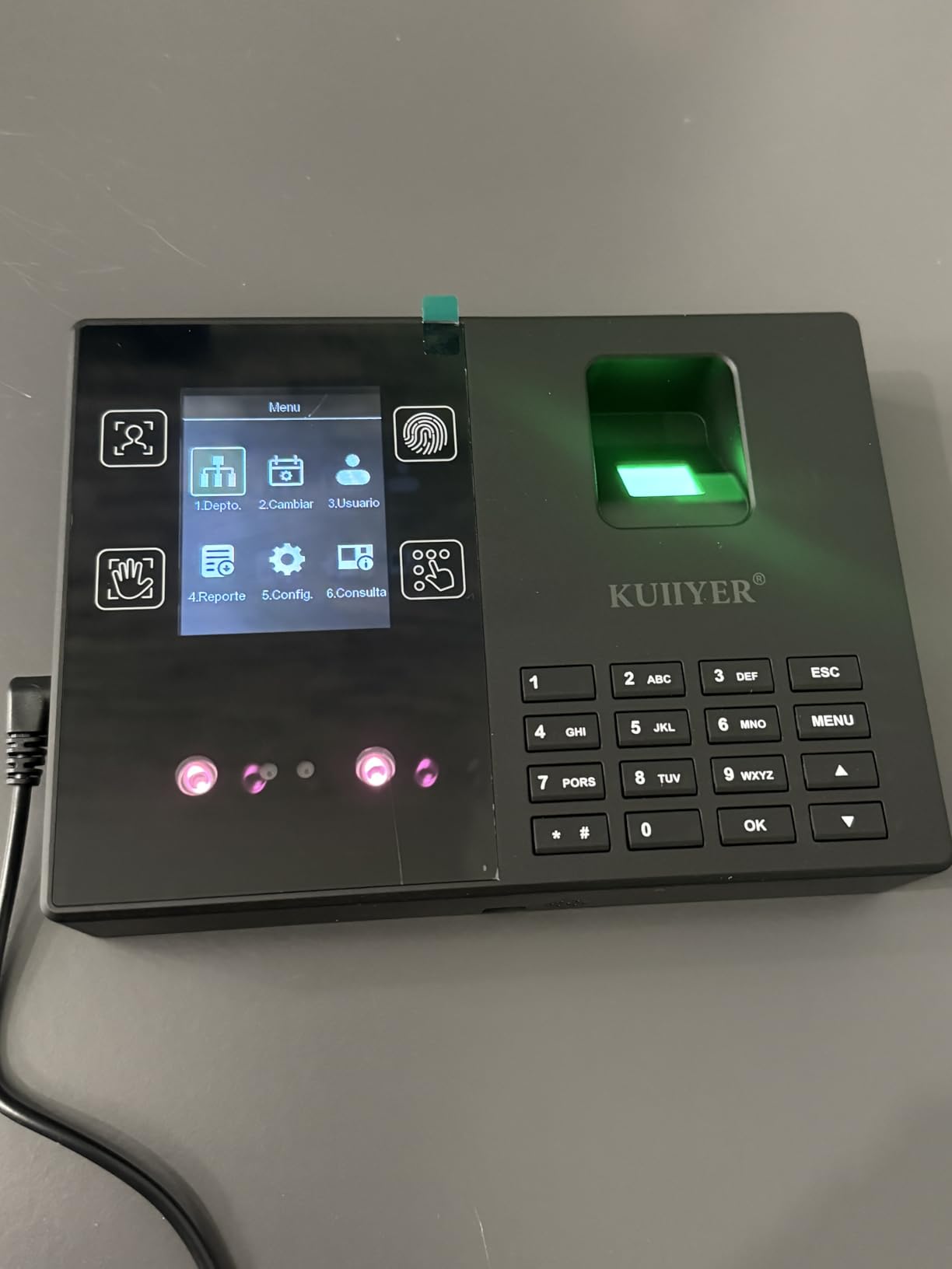 KUIIYER 4 in 1 Employee Time Clocks for Small Business (Face + Fingerprint + Palm Print + PIN) Employee Clock in & Out Machine Biometric Attendance Punch Clock customer photo 1