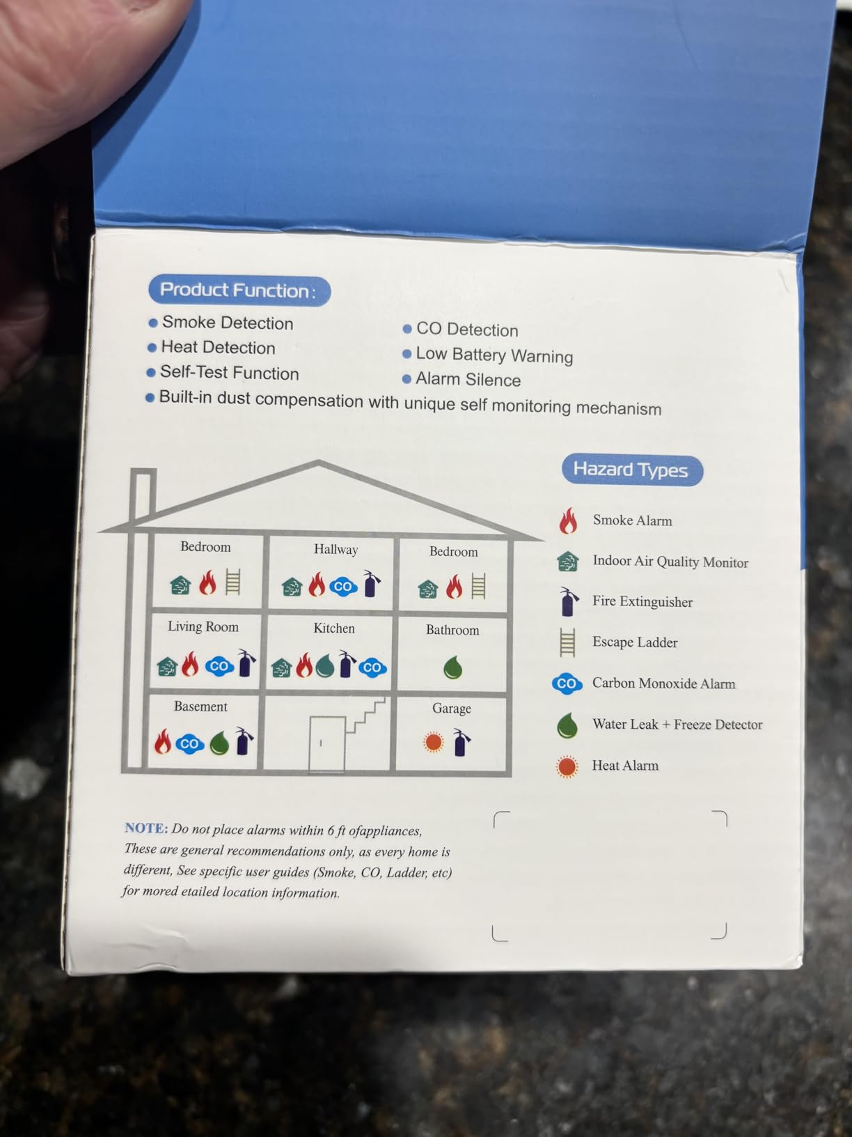 Interconnected Smoke and Carbon Monoxide Detector, 10-Year Battery Wireless Interlinked Smoke & CO Alarm with Dual Sensors (6 Pack) customer photo 1