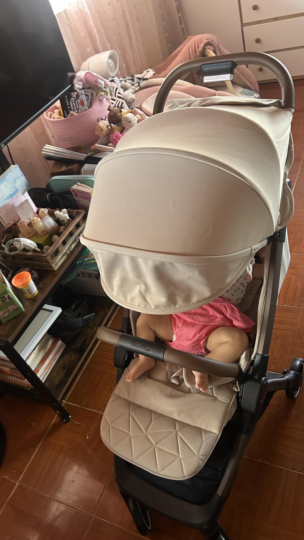 Silver Cross Clic Compact Travel Stroller - (Latte) - Lightweight Baby Stroller for Airplane Travel - One-Hand Fold, Lie-Flat Infant & Toddler Seat - Birth to 55 lb customer photo 1