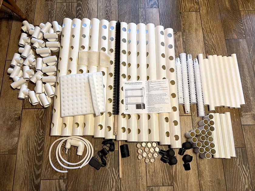 SPECILITE Hydroponics Growing System with Wheels, 3-Tier 108 Plant Sites Food-Grade PVC-U Pipes Gardening Kit for Leafy Vegetables, Lettuce, Herbs, with Water Pump, Indoor, Outdoor customer photo 2