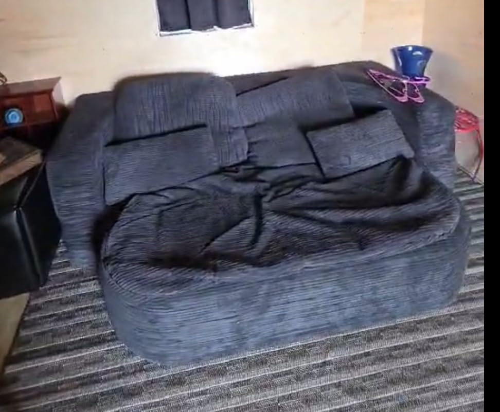 75'' Folding Sleeper Sofa Bed, Convertible Memory Foam Boneless Couch, Foldable Full Size Guest Bed, Modern 2-in-1 Futon Floor Sleeper Sofa with 4 Pillows and Blanket (Corduroy, Gray) customer photo 2