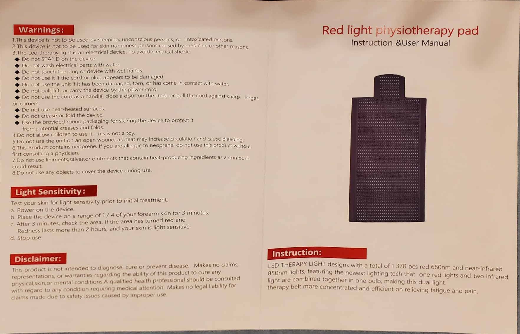 Full Body Red Light Therapy Mat, Large Size Red Light Therapy for Body 660 & 850nm Dual Wavelength Red Light Blanket, Birthday Christmas Gifts for Women Men Mom Dad Father Lover Black customer photo 3