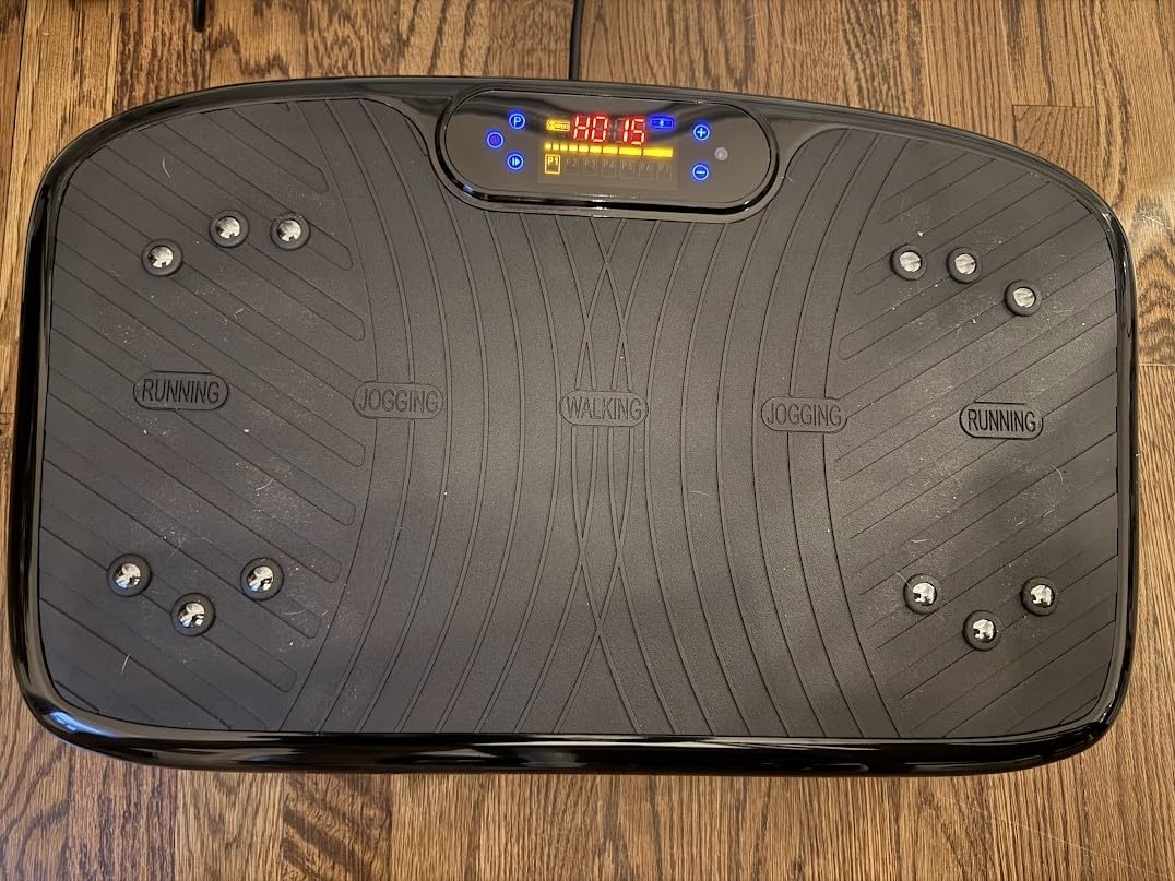 Vibration Plate Exercise Machine, Vibrating Plate Platform for Lymphatic Drainage with 200 Adjustable Speeds, Power Vibration Plate for Weight Loss & Fitness, Supports Weight 450 Lbs customer photo 2