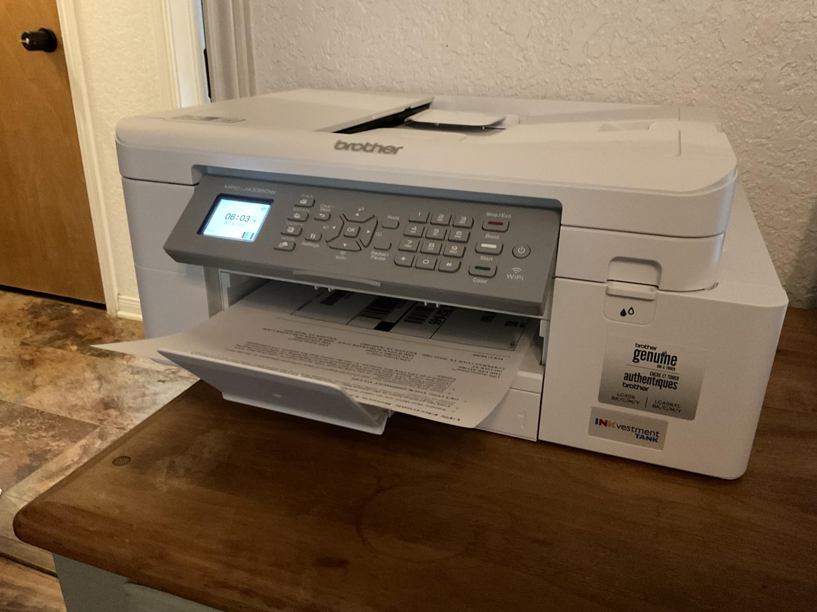 Brother INKvestment 4355 Wireless Color Inkjet All-in-One Printer with 1.8