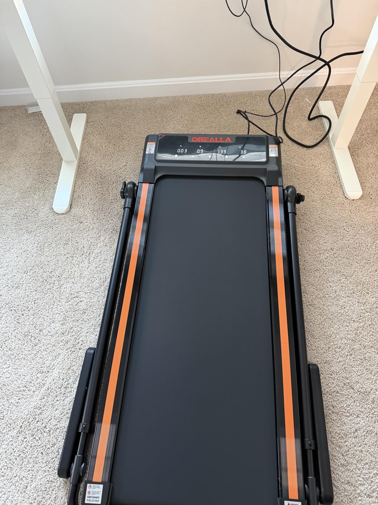 Walking Pad with 12% Incline, Under Desk Walking Pad Treadmill with Handle Bar & Removable Desk Workstation, 3 in 1 3.5HP Foldable Treadmill 300lbs Capacity for Home Office with Remote Control customer photo 1