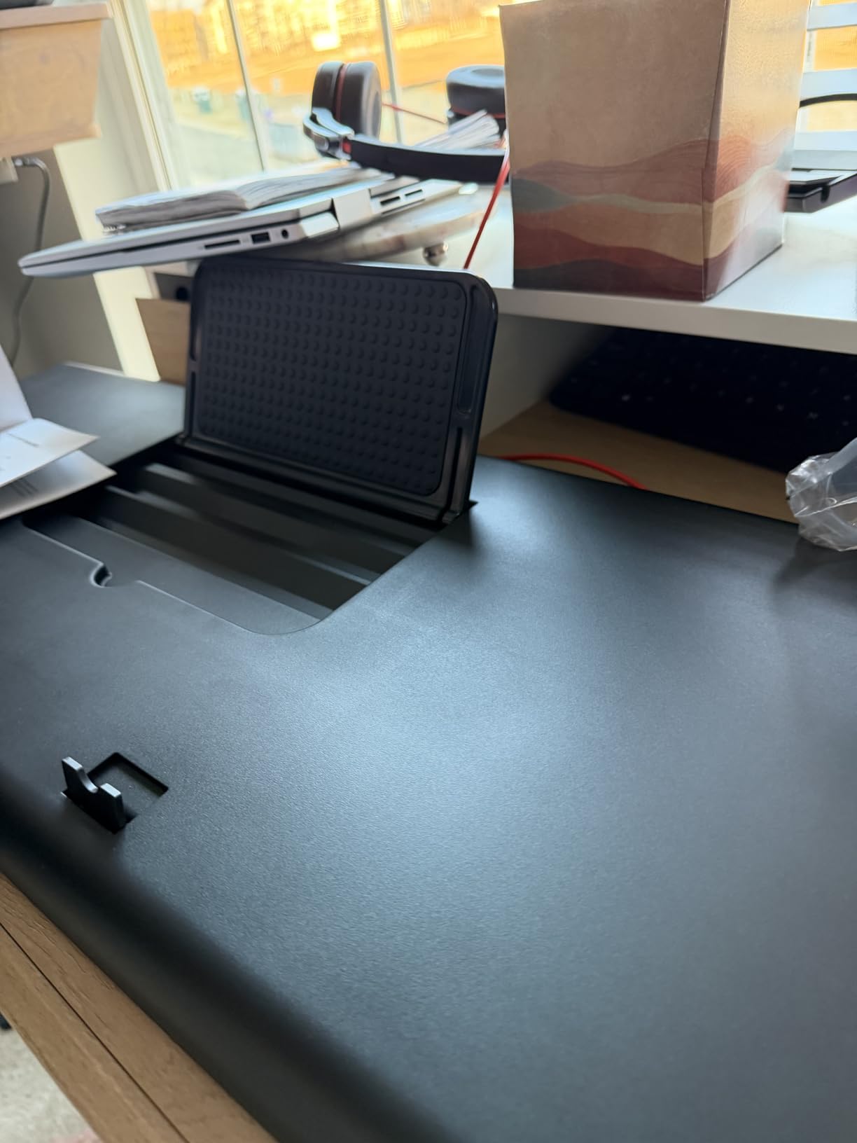 Walking Pad with 12% Incline, Under Desk Walking Pad Treadmill with Handle Bar & Removable Desk Workstation, 3 in 1 3.5HP Foldable Treadmill 300lbs Capacity for Home Office with Remote Control customer photo 2