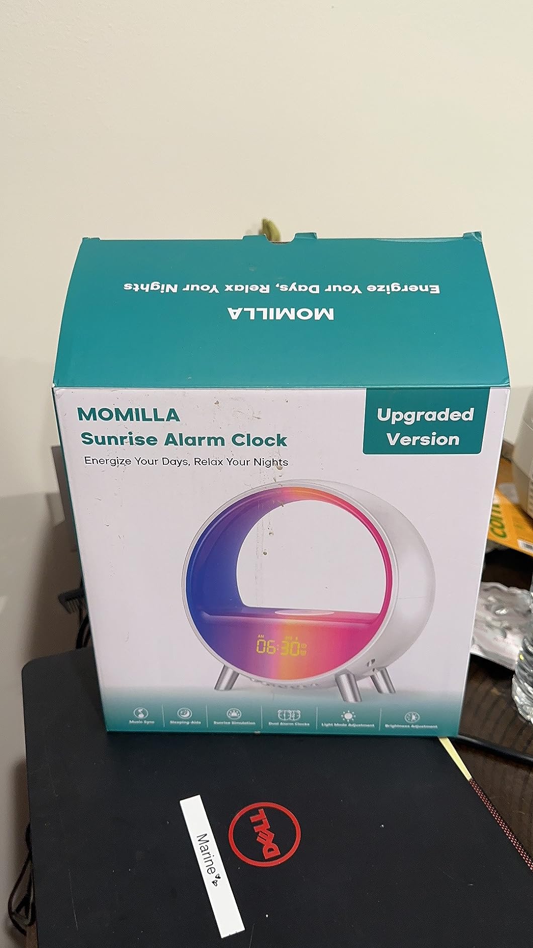 MOMILLA Sunrise Alarm Clock, 3 in 1 Wireless Charging Station, Smart App Control White Noise Sound Machine, Wake up Light, Sunset Night Light Alarm Clocks for Heavy Sleepers Kids customer photo 1