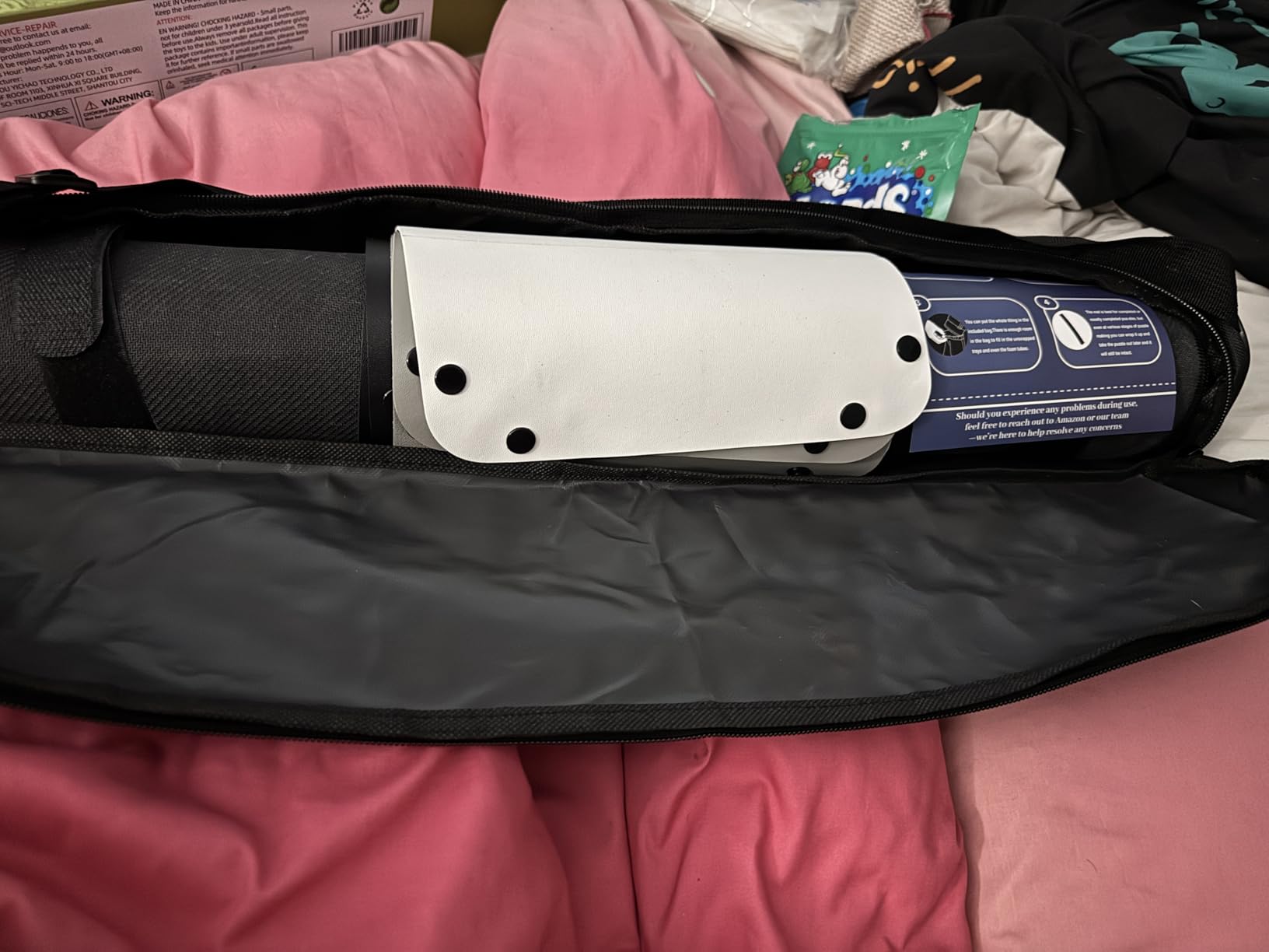 Lwoeo Jigsaw Puzzle Mat Roll Up 1000 Pieces, Smooth Top Saver Pad 34.6