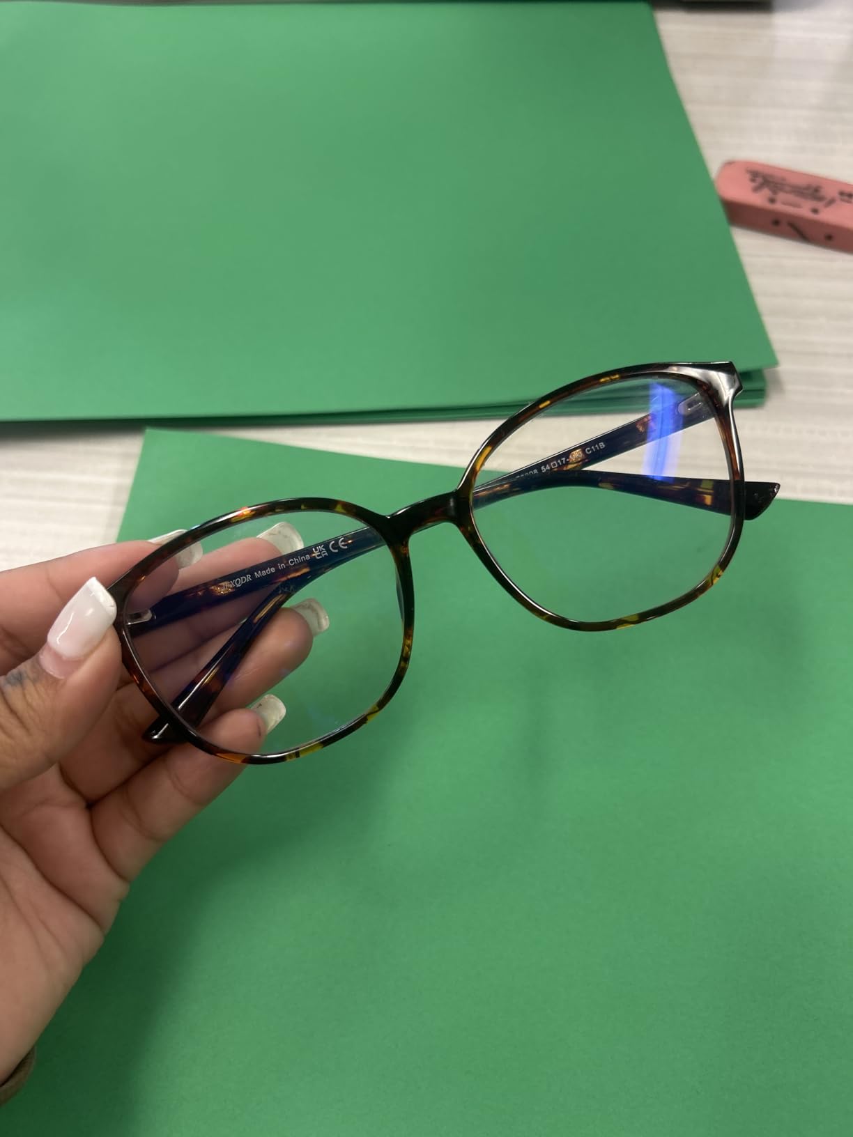Women's Blue Light Blocking Glasses, TR90 Frame Computer Gaming Glasses Anti Eyestrain & UV Glare RF6208 customer photo 1