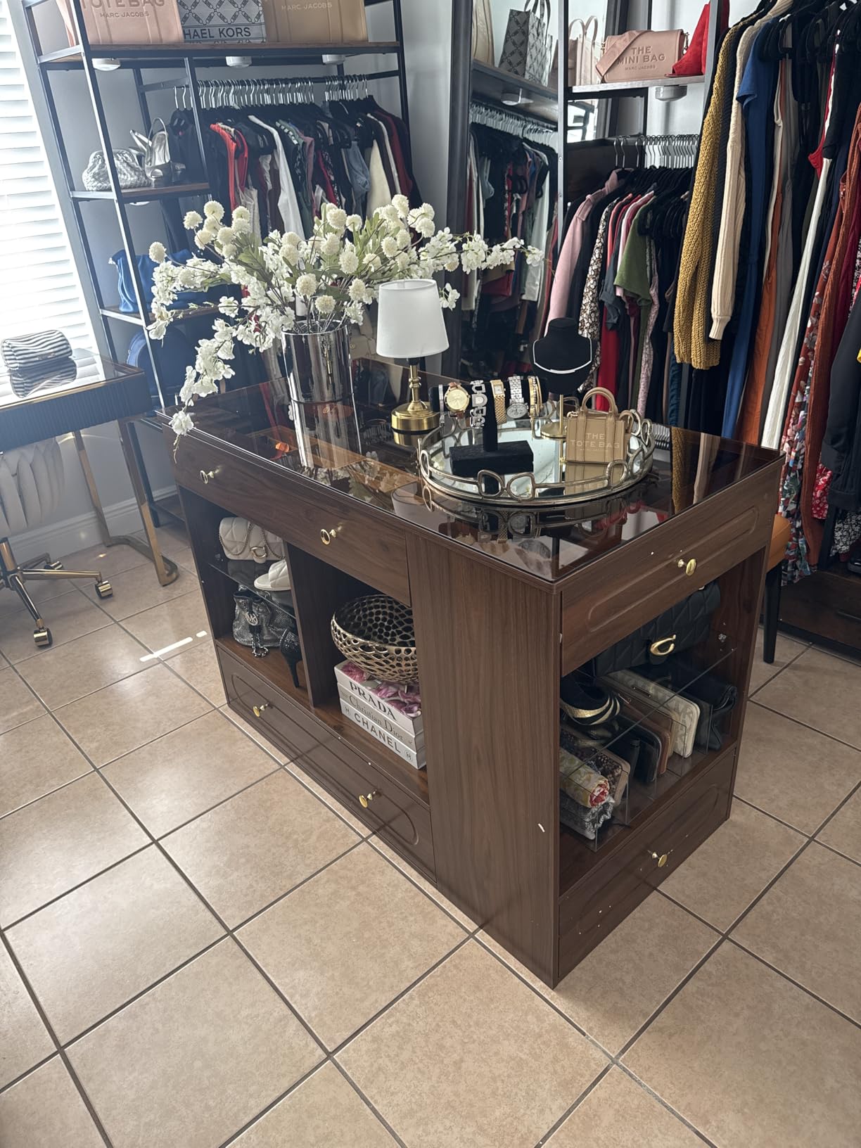 Merax Wood Closet Island with 6 Drawers 47.3