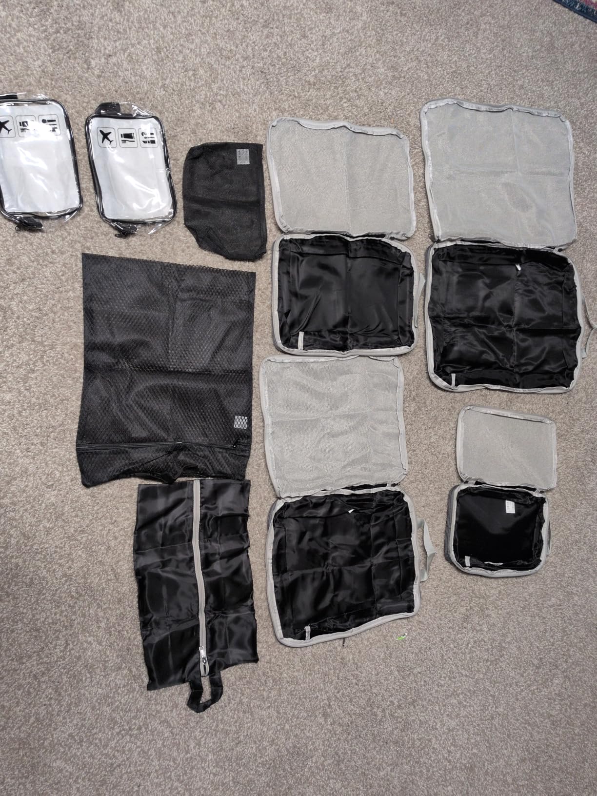 Veken 9/11 Set Compression Packing Cubes for Travel Essentials, Compressible Expandable Large Luggage Suitcase Organizer Bags for Clothing, Durable Space Saver Storage Bags with Toiletry Bags (Beige) customer photo 1