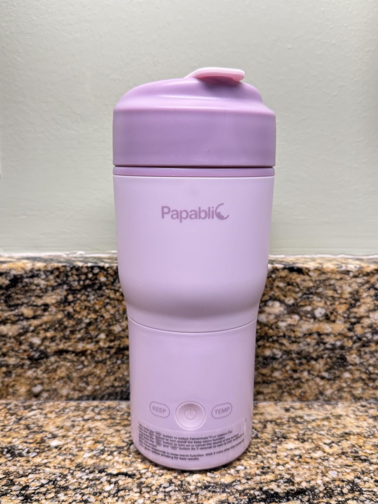 Papablic Portable Bottle Warmer - Fast Heating Baby Bottle Warmer on The Go, Wide Mouth & Smart Temperature Control, Car & Outdoor Feeding, Spodumene Purple customer photo 1