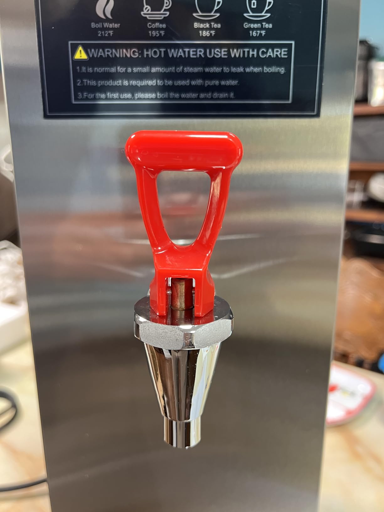 Commercial Hot Water Dispenser Water Boiler Countertop Auto-filling Stainless Steel Hot Water Machine Step-heating 104-212F Adjustable for Cafe Tea Shop Office Restaurant Hotel 1500W customer photo 1