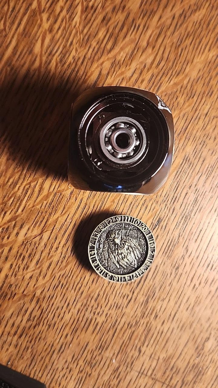 Haxtec Purple-to-Blue Chameleon Spinner Dice 7-in-1 Premium Color-Shifting Metal DND Dice Set D&D Monster Cube D&D Dice Goblins Valentines Day Gamer Gifts DND customer photo 1